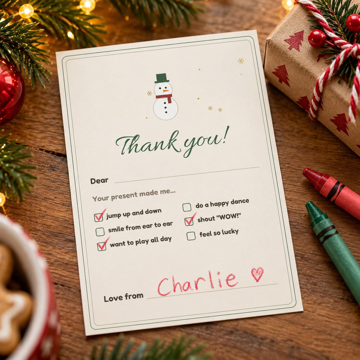 Kids Christmas Thank You Cards Printable, Fill in the Blank Thank You Notes, Colour In Cards, Draw Your Present, Christmas Gift Thank You