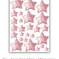 Pastel Pink Rustic Stars Wall Stickers, Nursery Wall Stickers, Pink Star Wall Decals, Girl's Bedroom Wall Stickers, Pink Nursery Wall Decor