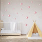 Various Size Pink Star Wall Stickers Girl Nursery Wall Decor Peel Stick Reposition Pink Nursery