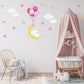 Night Sky Sticker Moon Stars Wall Decal Nursery Wall Decal Cute Bunny Wall Sticker