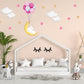 Sleeping Bunny Moon Wall Sticker Nursery Wall Stickers Cute Bunny Wall Sticker