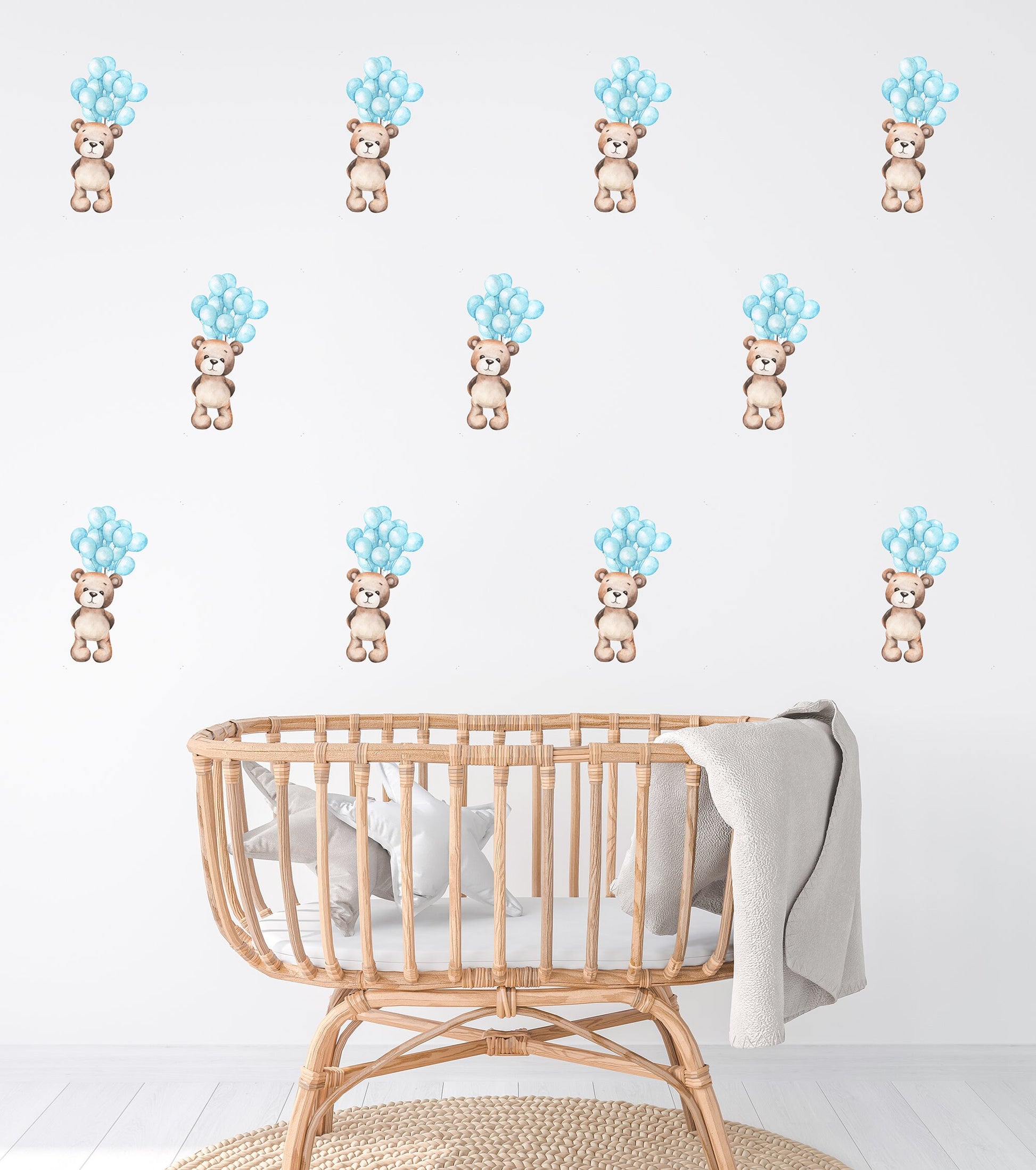Nursery Wall Decal Teddy Bear Wall Sticker Cute Nursery Decor