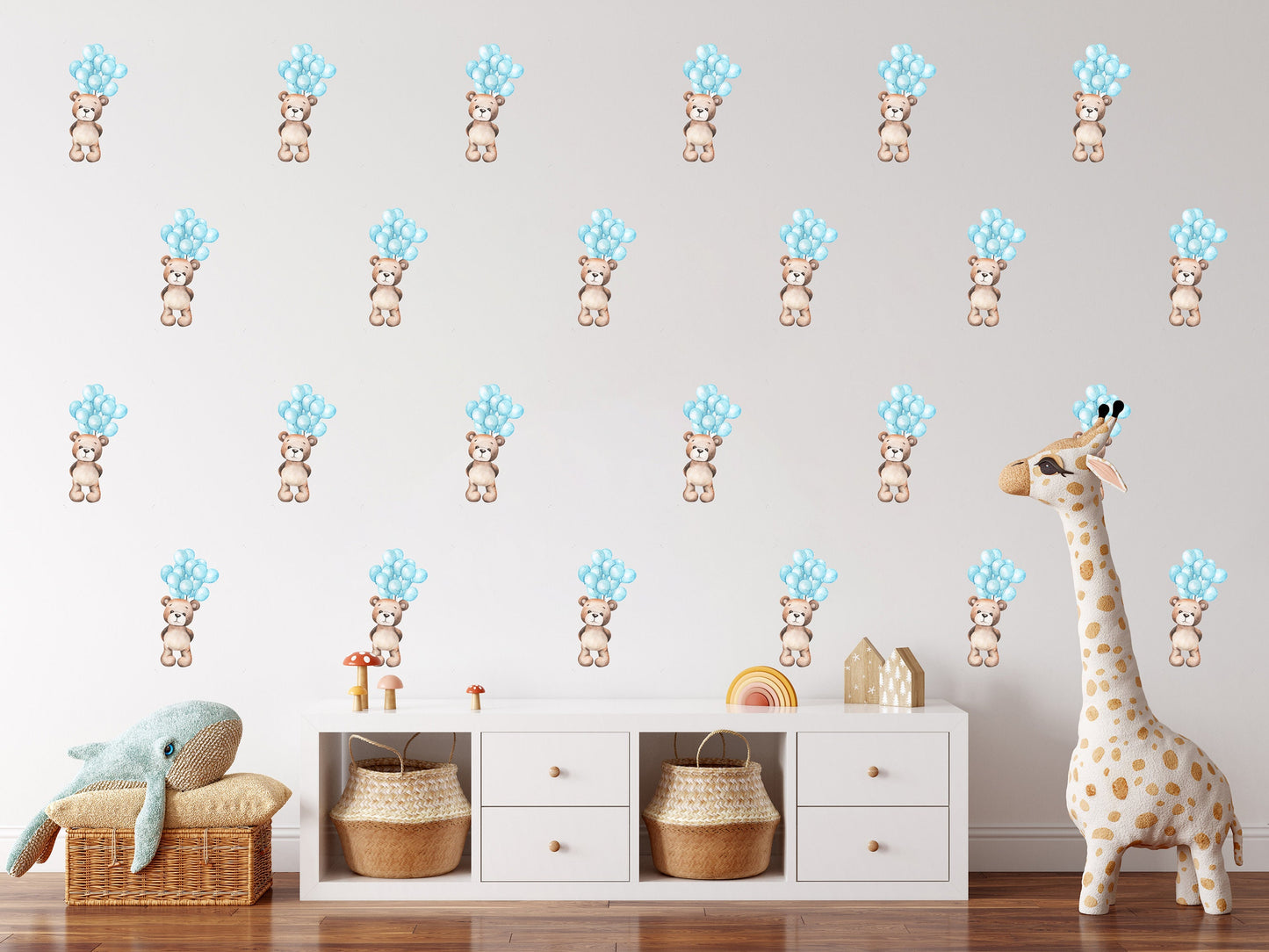 Teddy Bear Wall Decal Nursery Wall Decal Teddy Bear Wall Sticker Cute Nursery Decor