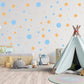 Blue and Orange Rustic Spots Wall Stickers, Nursery Wall Stickers, Polka Dot Wall Stickers, Removable Stickers Wall, Boho Playroom Decor