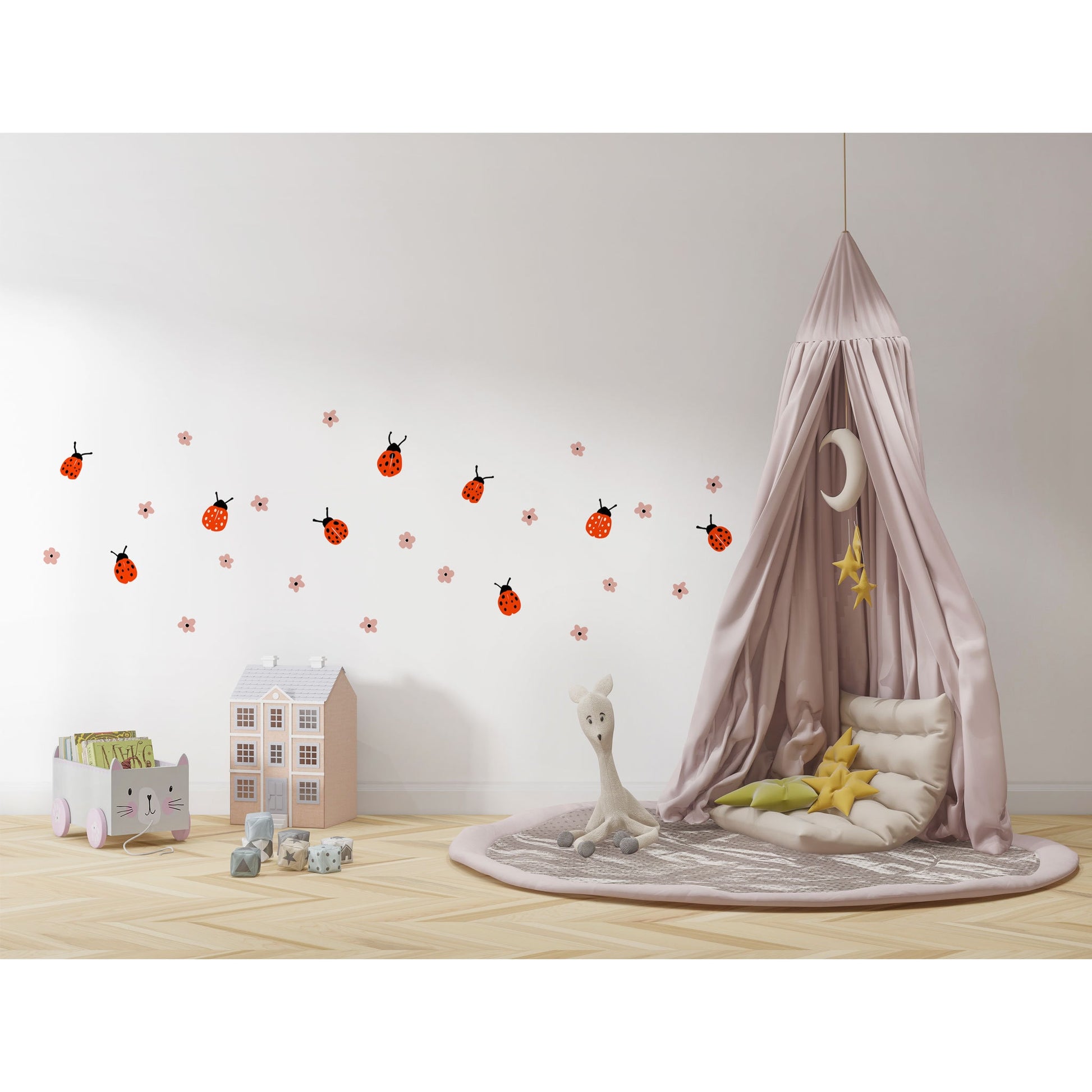 Ladybug Wall Decal  Bedroom Ladybug Sticker Love Bug Wall Decal