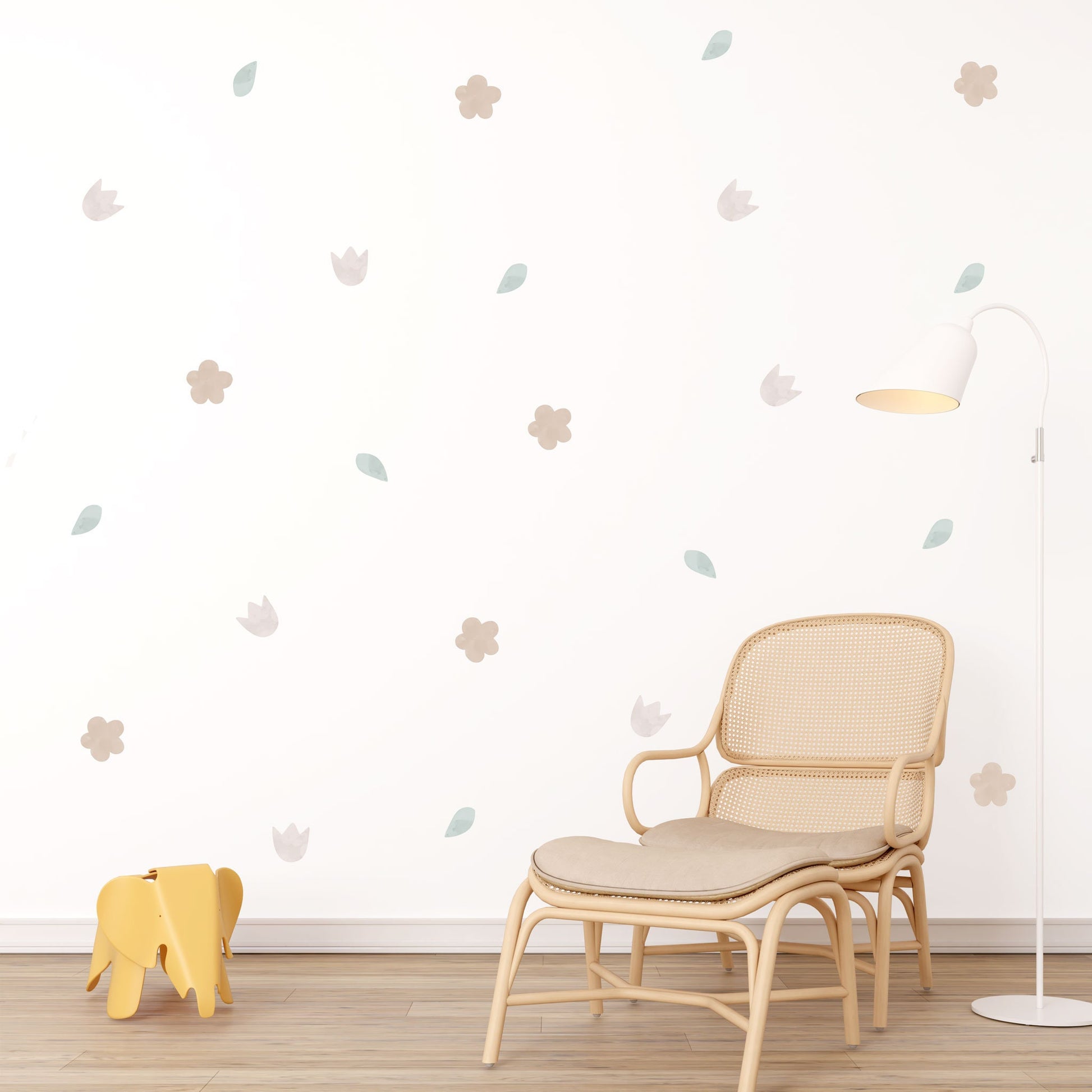 Soft Pastel Flower Breeze Cute Nursery Wall Stickers