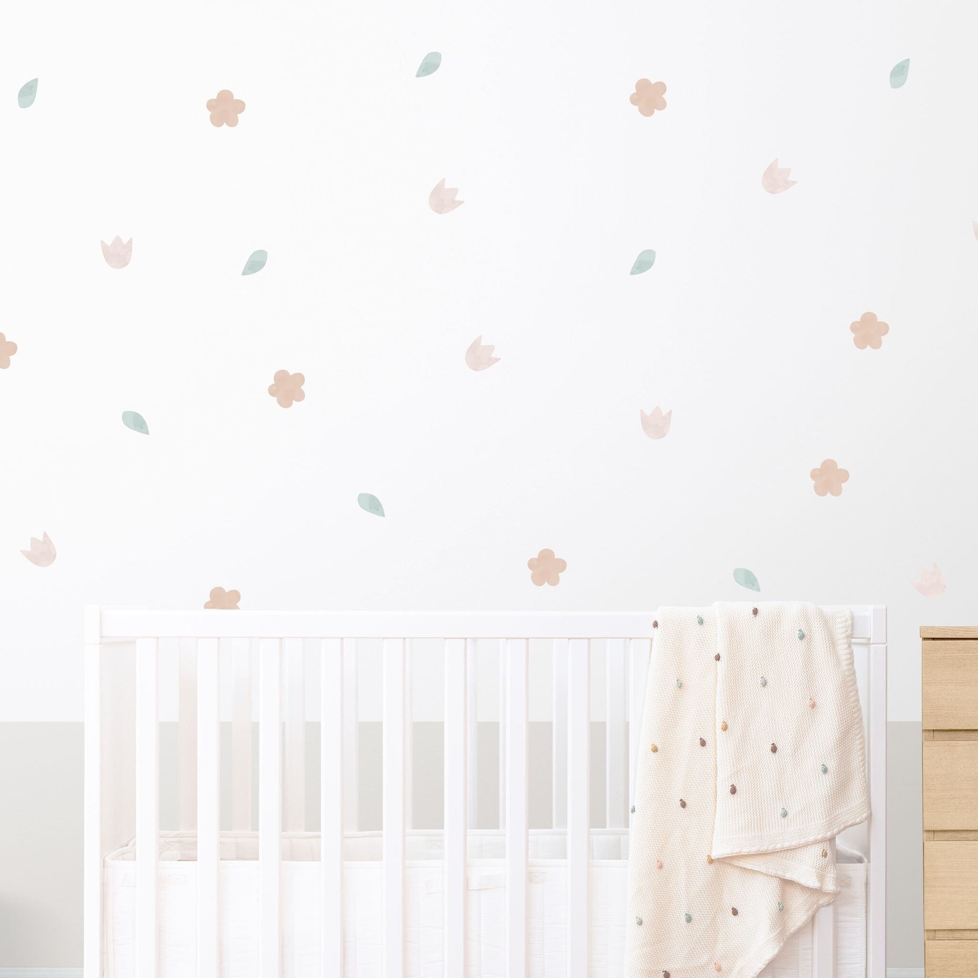Pastel Flower Breeze Cute Nursery Wall Stickers  Flower Wall Sticker