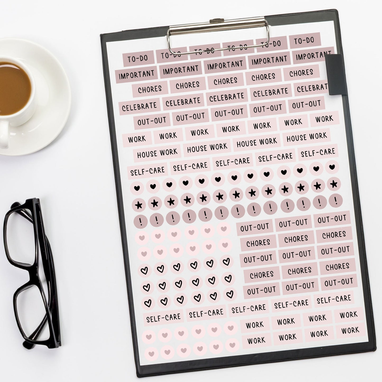 Pink Planner Sticker Sheet  Sticker Journal Sticker Agenda