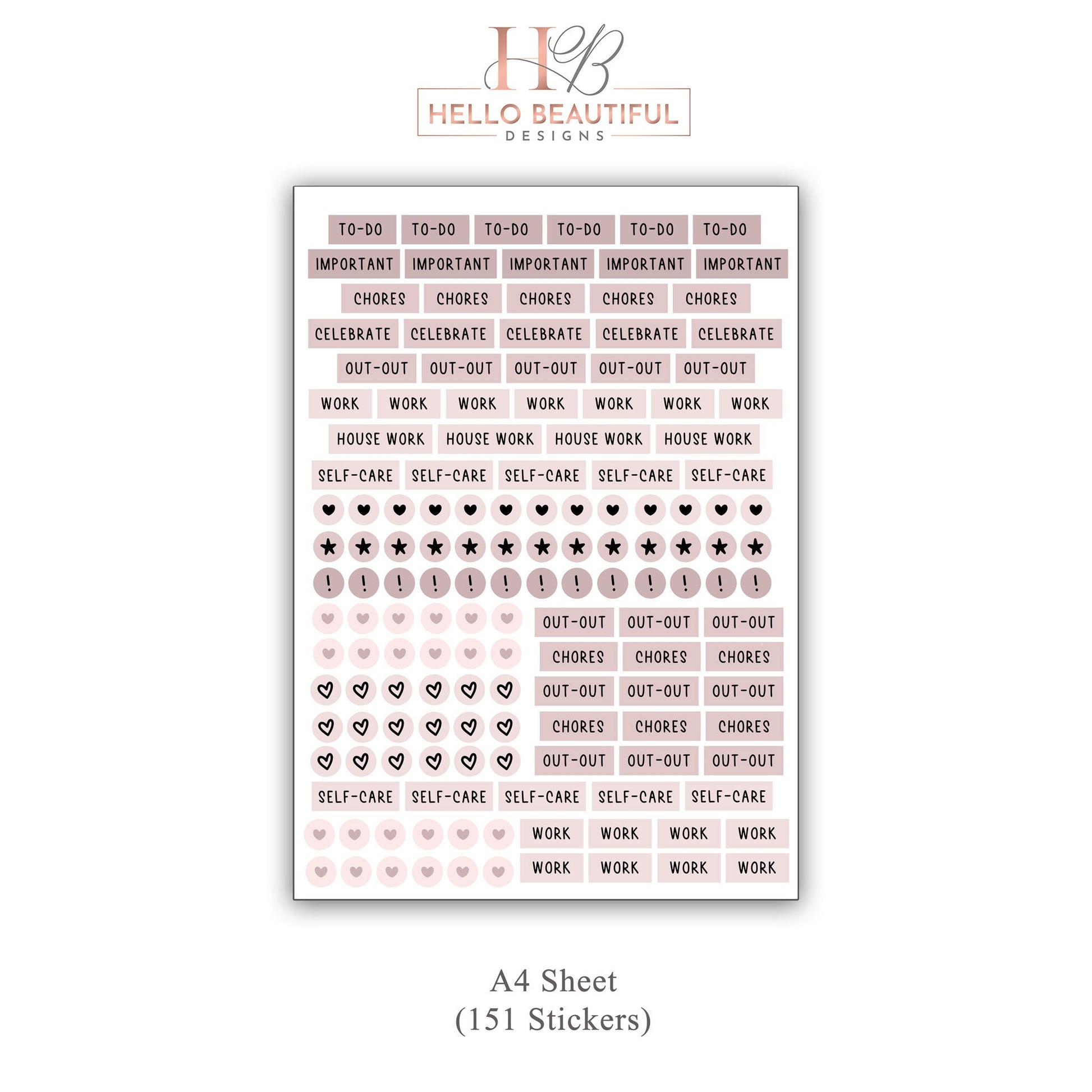 Pink Planner Sticker Sheet Todo Daily Planner Sticker Journal Sticker Agenda  Sticker Sticker Kit