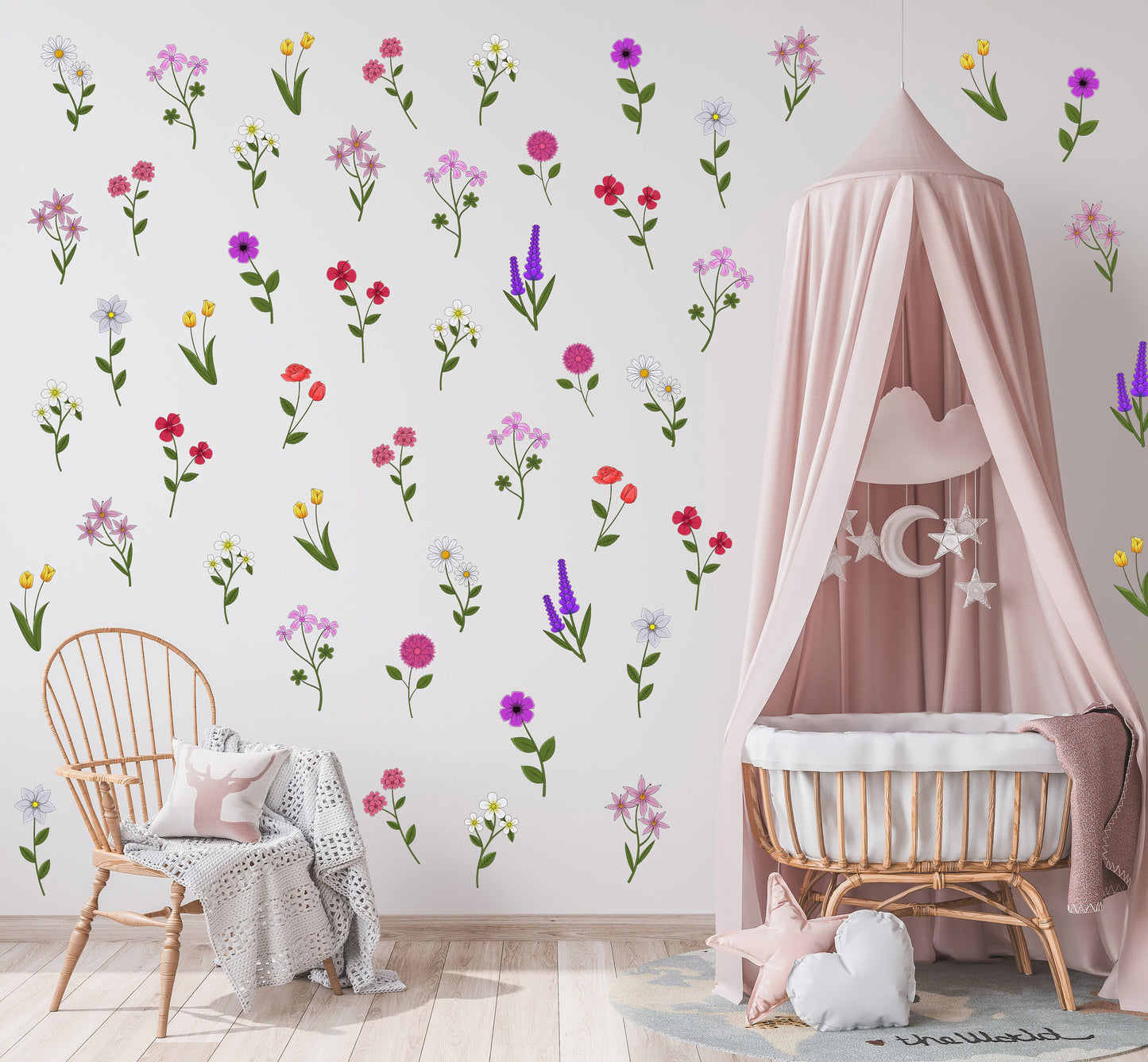 Flower Wall Sticker Wildflower Wall Sticker Nursery Wall Sticker Flower Decal