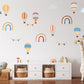 Wall Sticker Hot Air Balloon Decal Cute Nursery Decor Rainbow Playroom