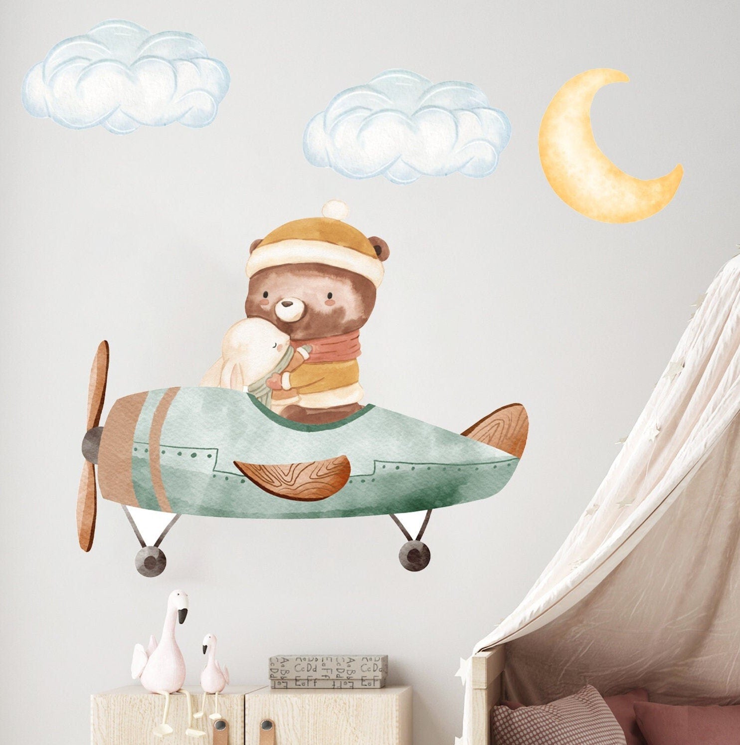 Sticker Playroom Wall Sticker Night Sky Sticker Bear Wall Decal Nursery Wall Decal
