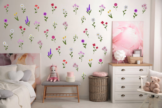 Flower Wall Sticker Wildflower Wall Sticker Floral Wall Sticker
