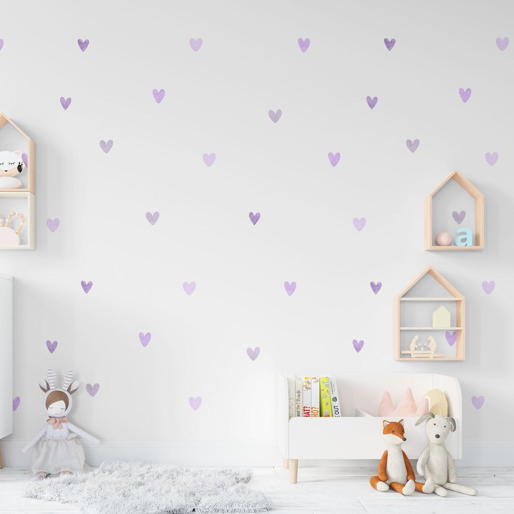 Purple Heart Wall Sticker Lilac Wall