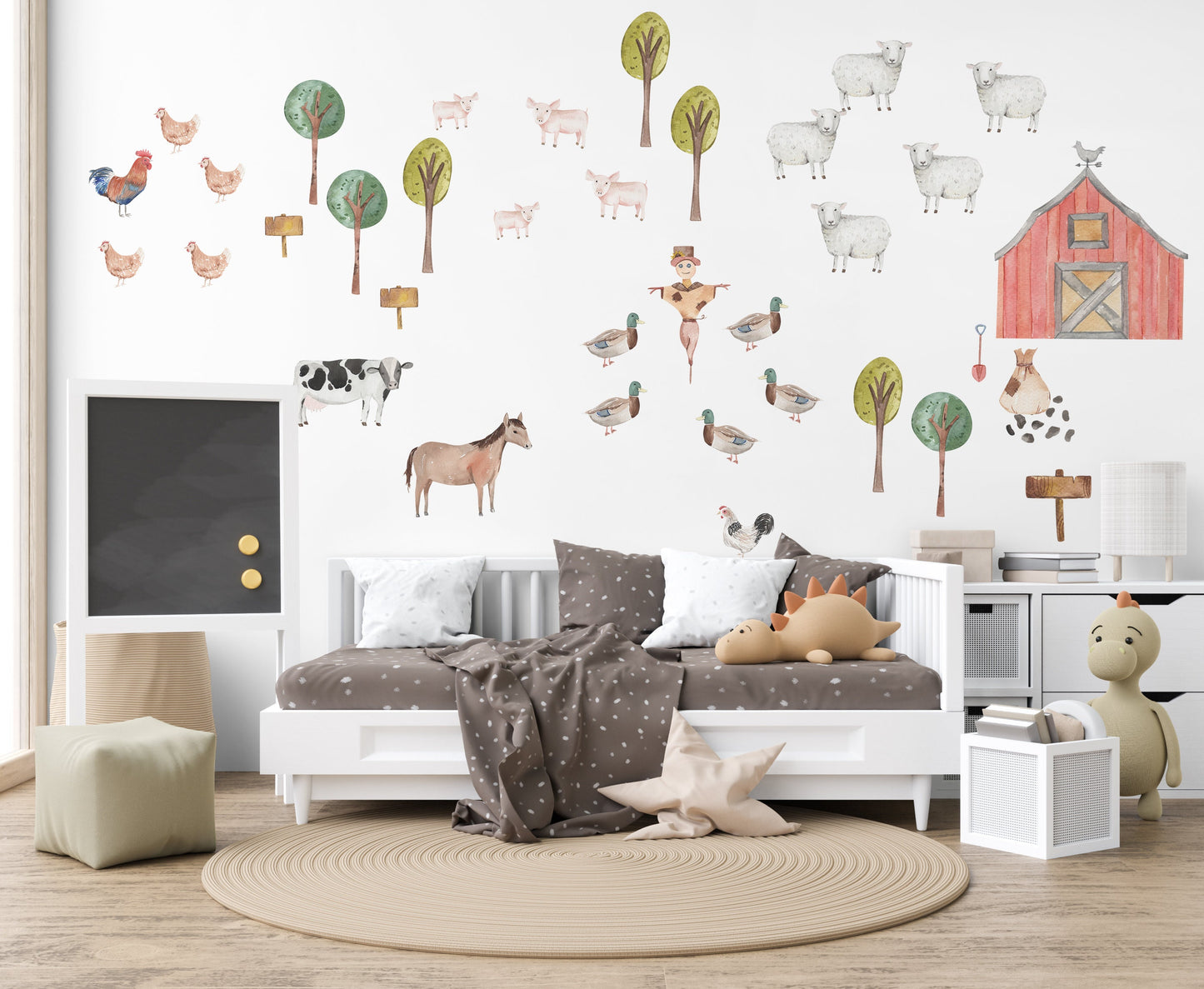 Farm Yard Wall Stickers Barn House Decal Farm Decor Baby Shower Gift Farmyard Decor