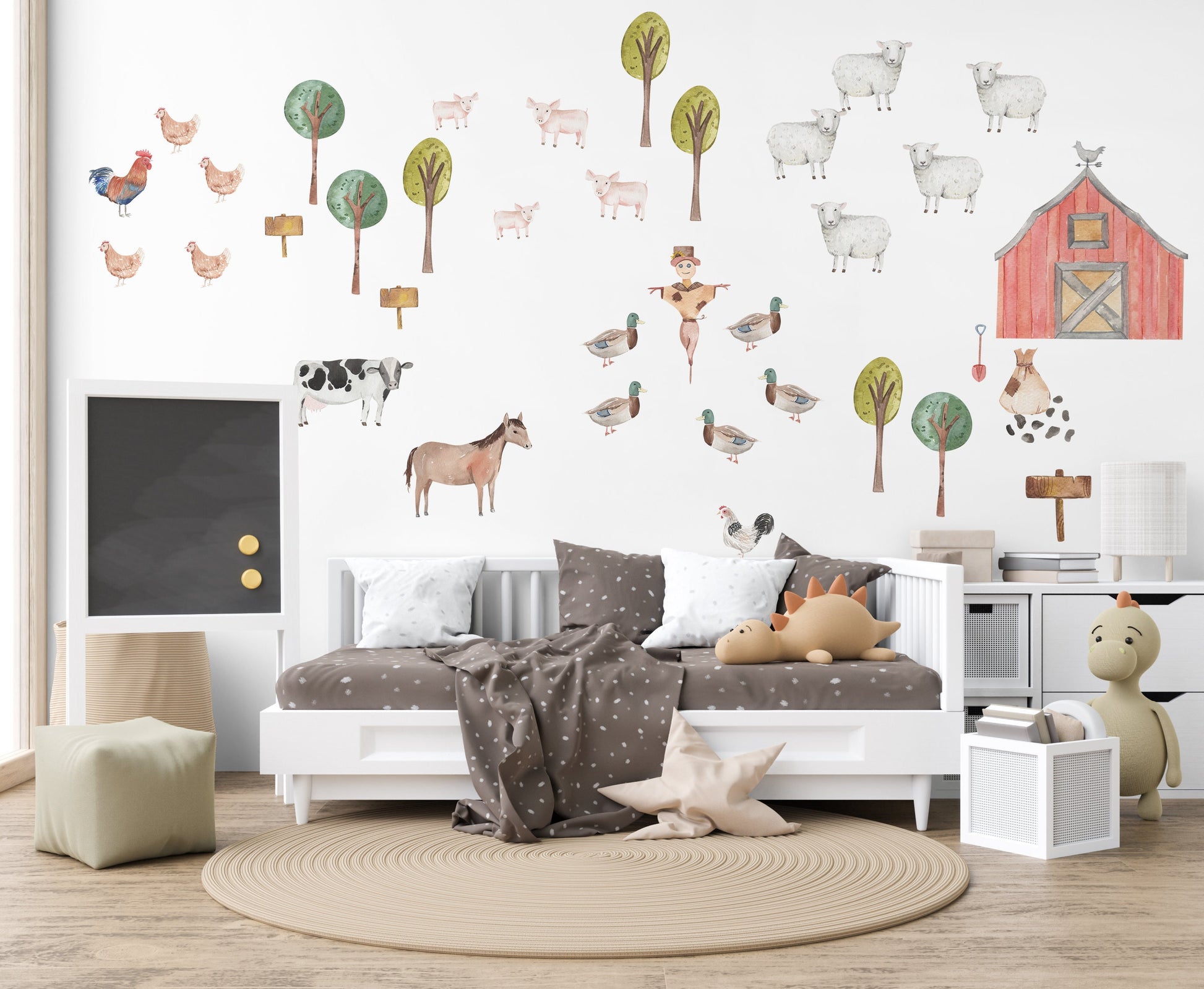 Farm Yard Wall Stickers Barn House Decal Farm Decor Baby Shower Gift Farmyard Decor