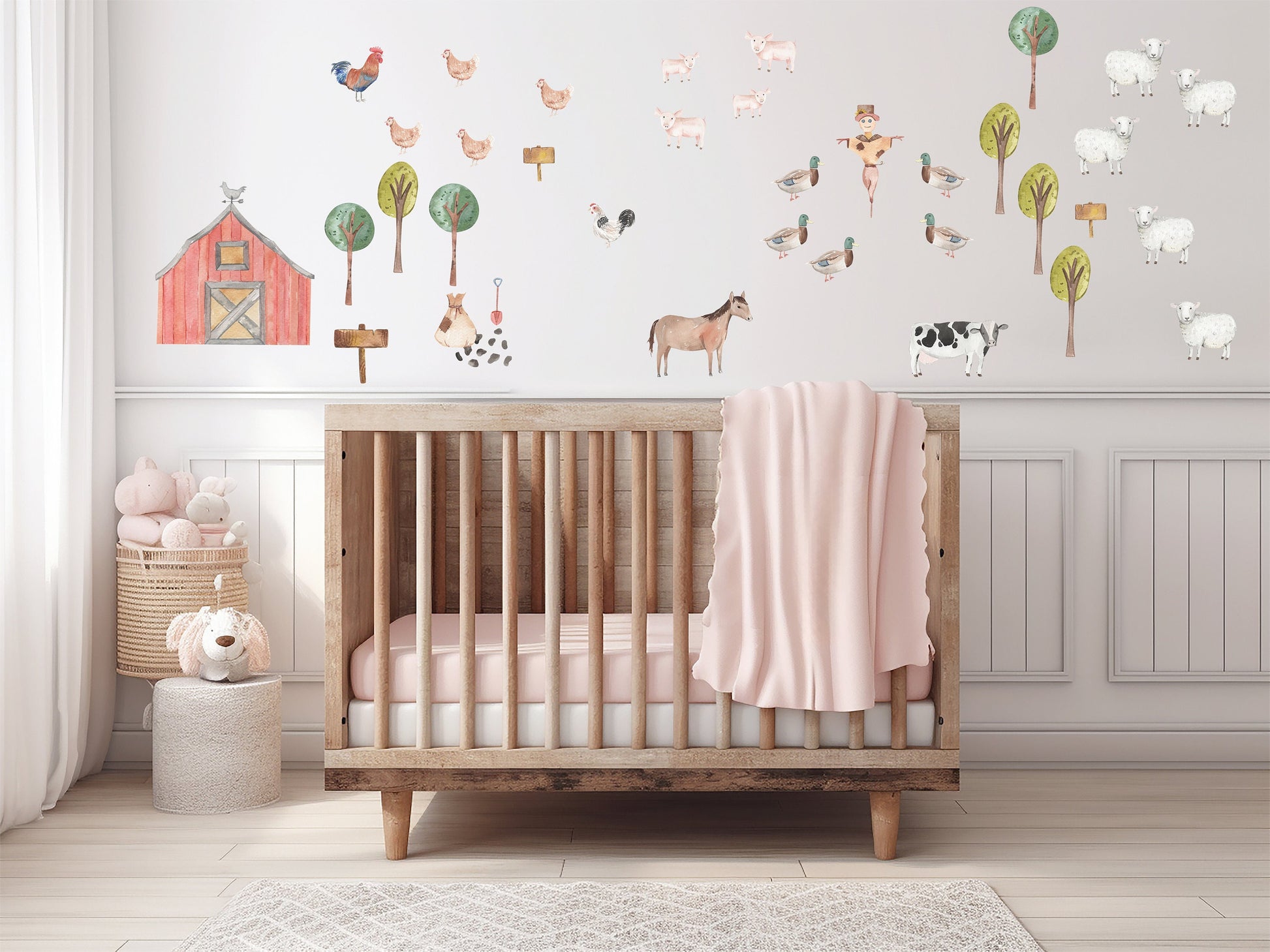 Farm Yard Wall Stickers Barn House Decal Farm Animal Decals Farm Nursery Wall Stickers Farm Nursery Decor Baby Shower Gift Farmyard Decor