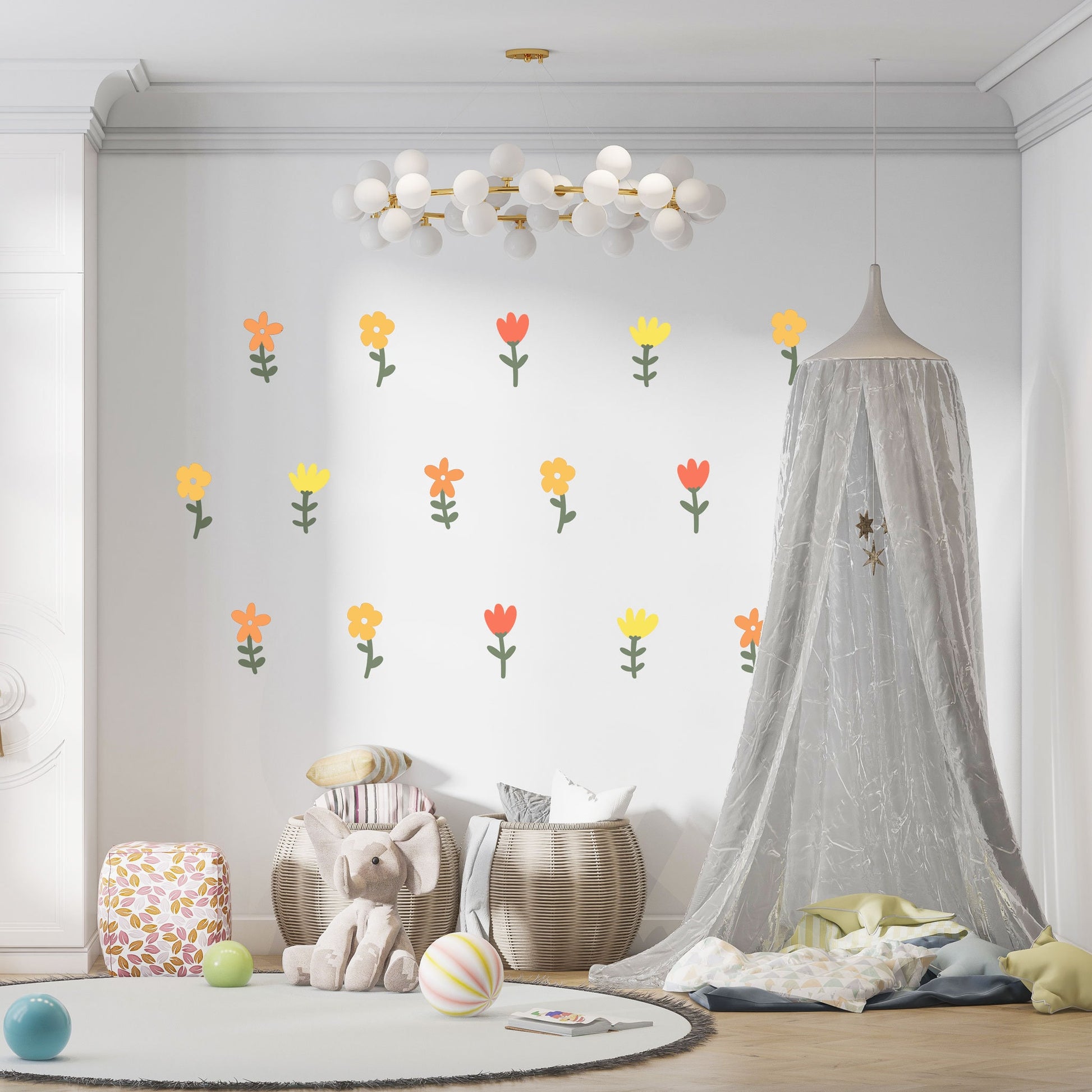 Floral Wall Sticker Girl Nursery Decor Wall Decals