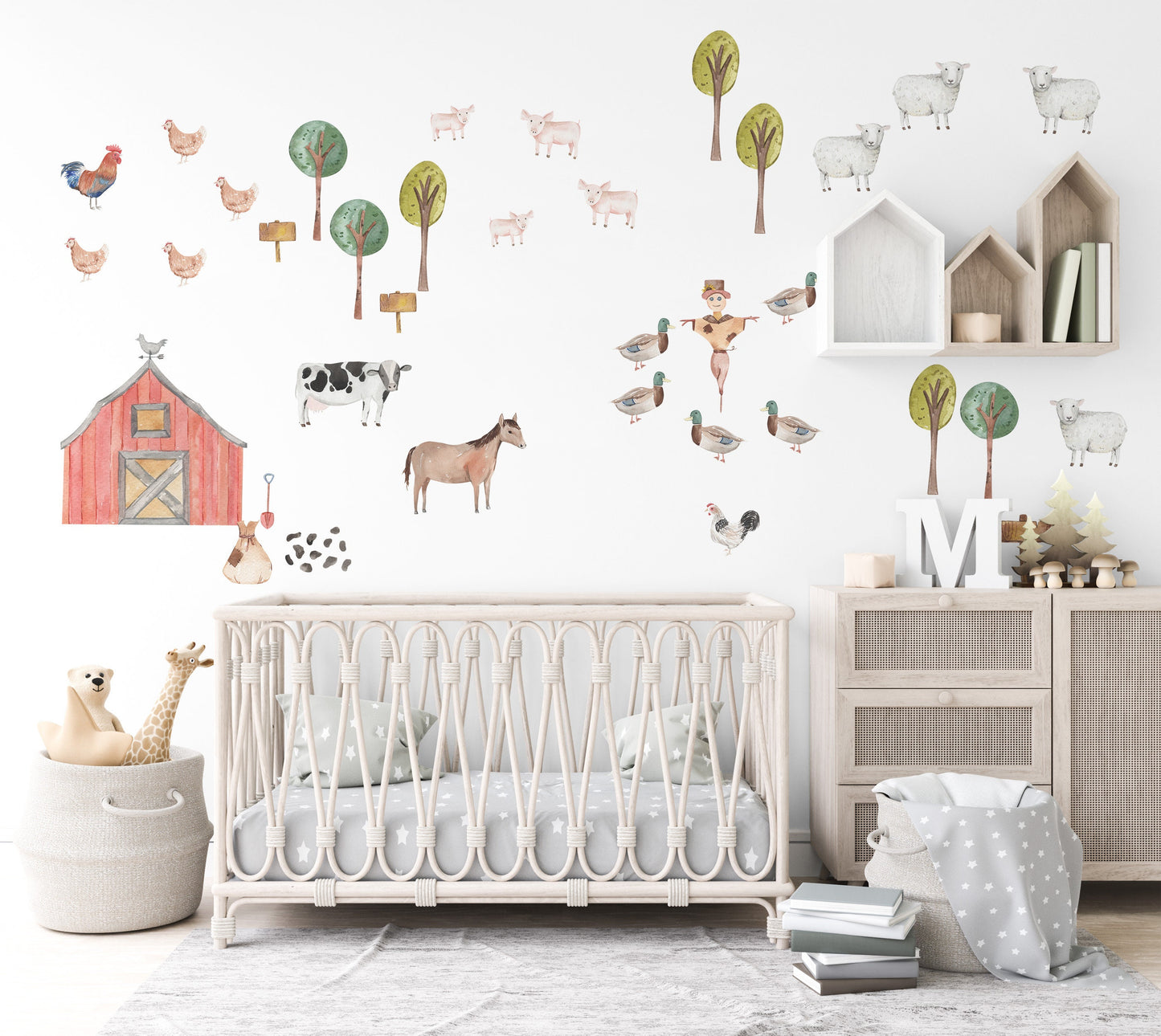 Farm Nursery Wall Stickers Farm Nursery Decor Baby Shower Gift Farmyard Decor