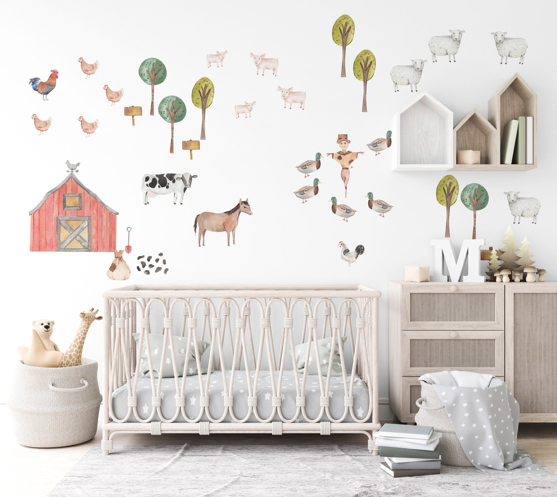 Farm Nursery Wall Stickers Farm Nursery Decor Baby Shower Gift Farmyard Decor