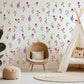Boho Wildflower Nursery Decor Large Boho Floral Bedroom Decor Removable Sticker