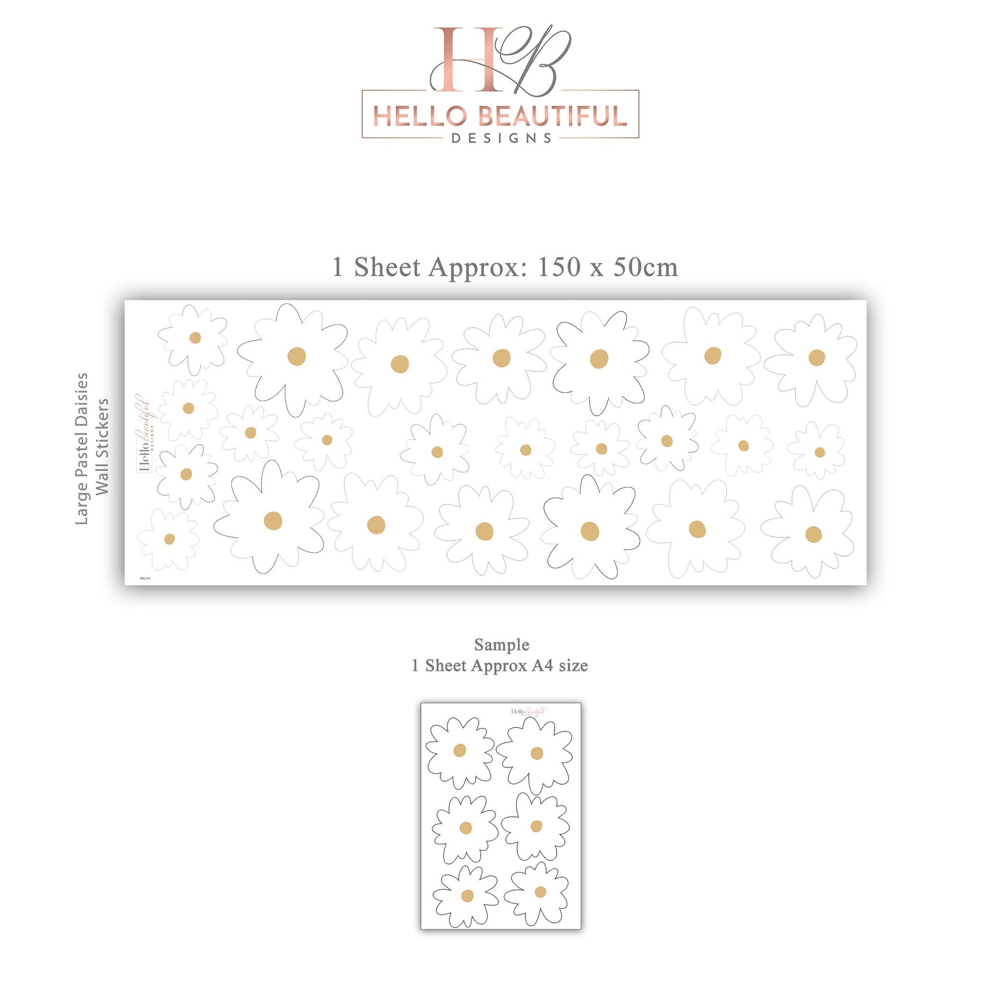 White Daisy Wall Stickers Flower Nursery Decor Girl Bedroom Wall Decals Floral Decals Daisy Girl Playroom Wall Stickers Daisy Stickers