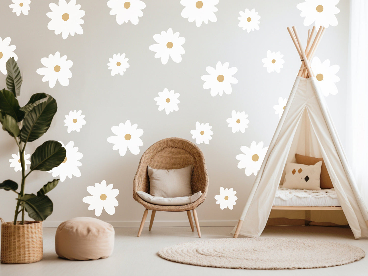 Stickers Flower Bedroom Wall Decals Floral Decals Daisy Stickers Daisy Stickers