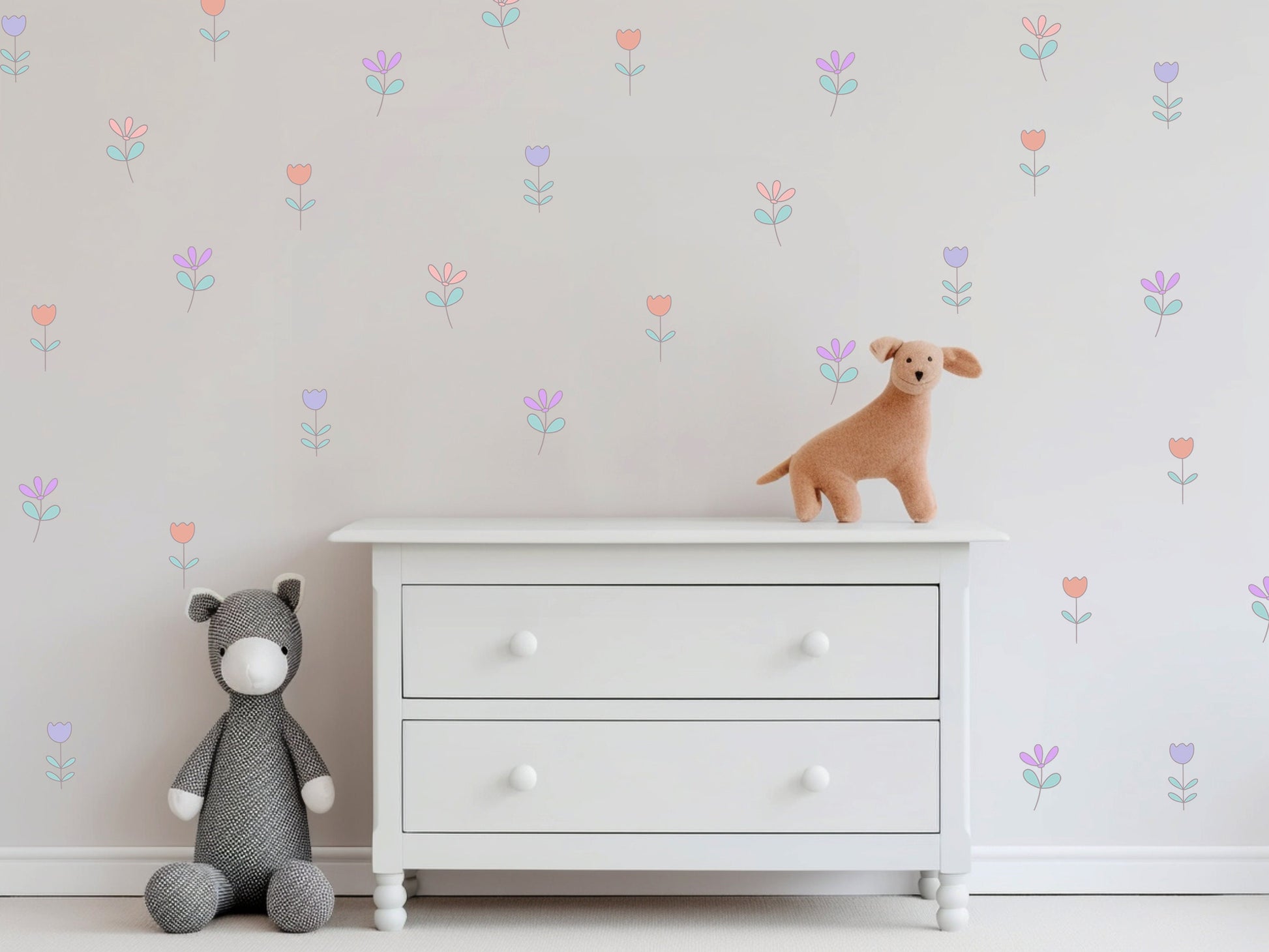 Flower Wall Sticker Girls Bedroom Decor Room  Floral Wall  Decor Wall Decals