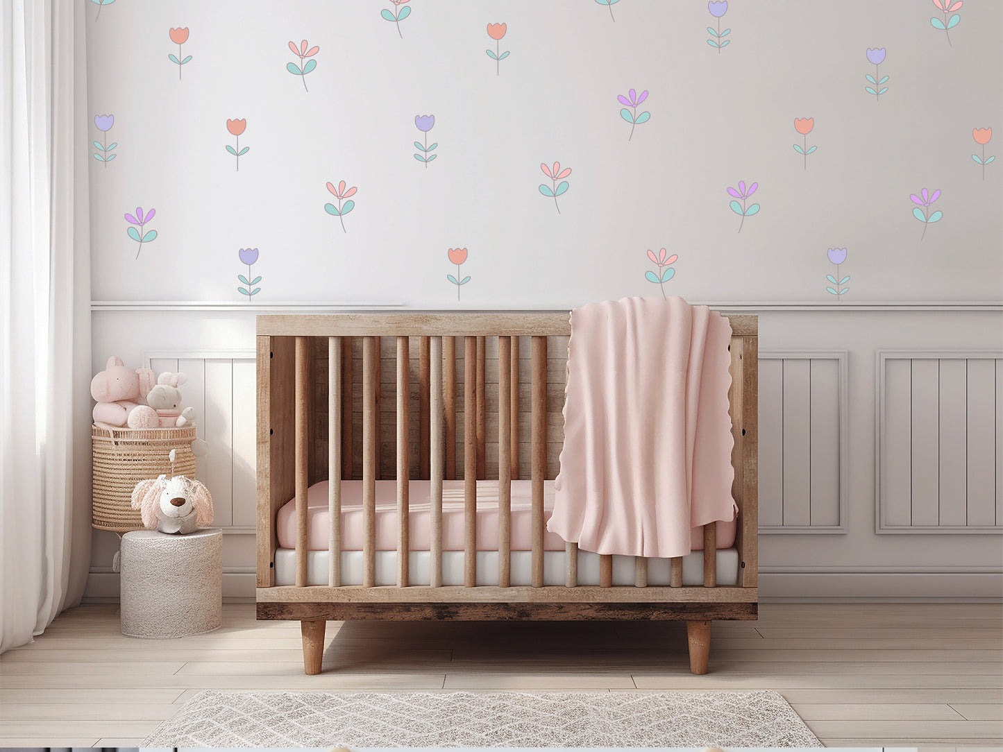 Flower Wall Sticker Nursery Wall Sticker Sticker Girl Nursery Decor Wall Decals
