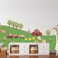 Farm Yard Childrens wall stickers boys bedroom farm yard scene easy wall and room decoration large design removable wall stickers decals