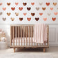 Boho Heart Wall Decals Set, Neutral Tones + Unique Patterns, Removable Nursery & Kids Room Decor