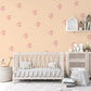 Boho Flower Nursery Wall Stickers, Pink Floral Decals, Girls Room Decor (A4 Sample)