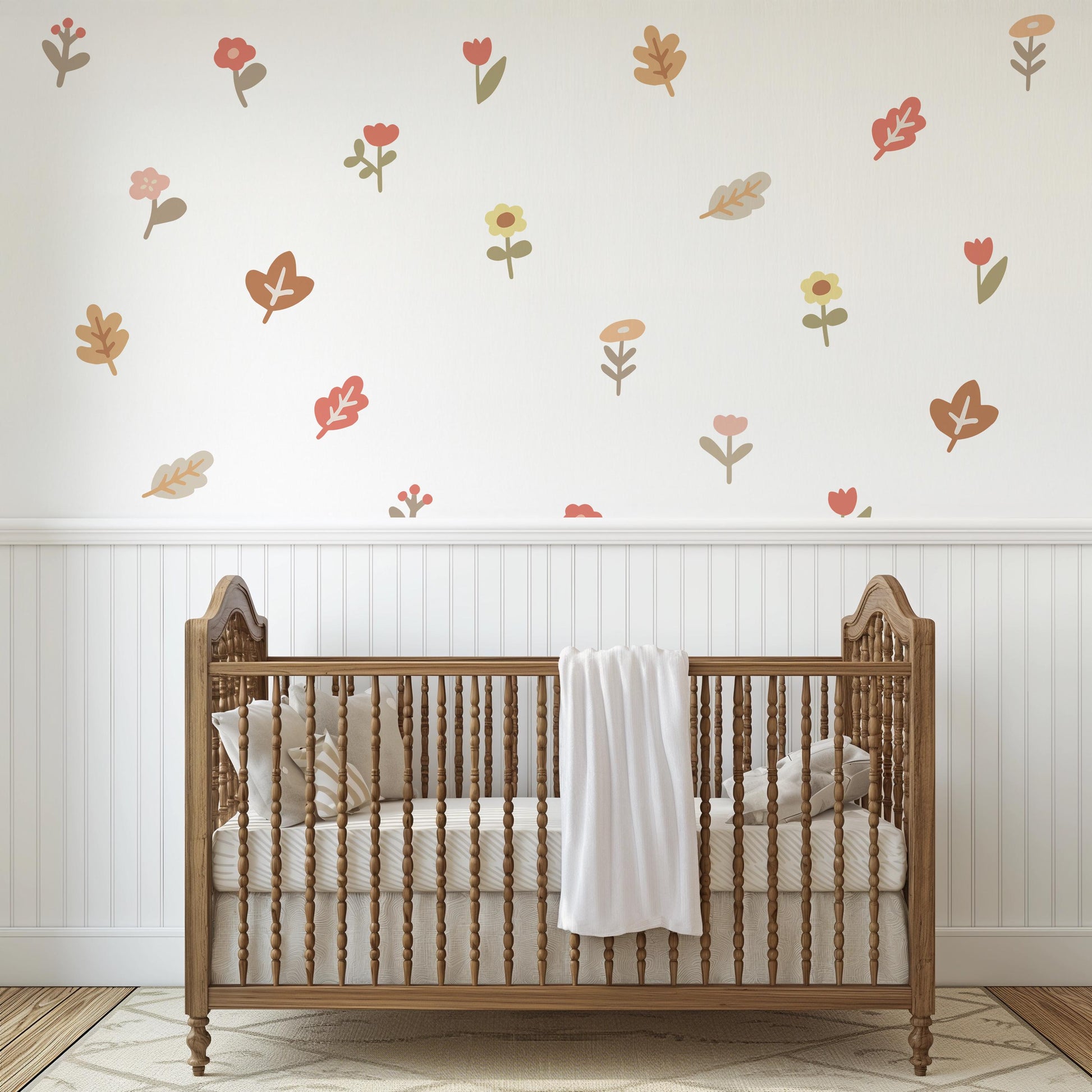 Boho Floral Flower Wall Stickers: Nursery & Kids Room Decor ideas