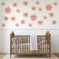 Pink Floral Wall Stickers, Watercolor Flower Decals, Girls Nursery Decor