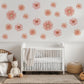 Pink Floral Wall Stickers, Watercolor Flower Decals, Girls Nursery Decor