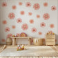 Pink Floral Wall Stickers, Watercolor Flower Decals, Girls Nursery Decor