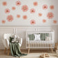 Pink Floral Wall Stickers, Watercolor Flower Decals, Girls Nursery Decor
