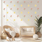 Yellow Flower Wall Decals for Nursery, Boho Floral Wall Stickers, Neutral Girls Bedroom Decor, Peel and Stick Nursery Decals
