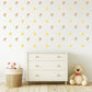 Yellow Flower Wall Decals for Nursery, Boho Floral Wall Stickers, Neutral Girls Bedroom Decor, Peel and Stick Nursery Decals