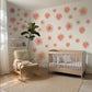 Pink Flower Wall Stickers, Floral Nursery Wall Decals, Boho Girls Bedroom Decor, Peel and Stick Flowers, Pink Nursery Decor