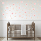 Pink Floral Wall Stickers, Boho Nursery Wall Decals, Peel and Stick Flowers, Girls Bedroom Decor, Soft Pink Nursery Decor