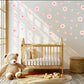 Pink Floral Wall Stickers, Boho Nursery Wall Decals, Peel and Stick Flowers, Girls Bedroom Decor, Soft Pink Nursery Decor
