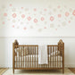 Pink Boho Flower Wall Stickers, Floral Nursery Wall Decals, Girls Bedroom Decor, Peel and Stick Flowers, Neutral Nursery Decor