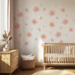 Pink Floral Wall Stickers for Girls Bedroom, Boho Nursery Wall Decals, Flower Wall Decor, Neutral Nursery Stickers, Peel and Stick Flowers