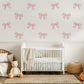 Pink Bow Wall Stickers for Girls Bedroom, Coquette Nursery Wall Decals, Bow Wall Decor, Baby Girl Nursery Stickers, Peel and Stick Bows