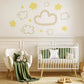 Cloud & Star Wall Stickers, Neutral Nursery Decor, Beige Nursery Wall Decals, Boho Baby Room Stickers, Peel and Stick Cloud Nursery
