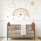 Boho Flower Wall Stickers, Neutral Nursery Wall Decals, Floral Baby Room Decor, Scandinavian Nursery Stickers, Peel and Stick Flowers
