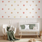 Boho Heart Wall Decals, Neutral Nursery Wall Stickers, Beige Pink Polka Dot Decals, Girls Bedroom Decor, Peel and Stick Hearts