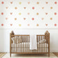Boho Heart Wall Decals, Neutral Nursery Wall Stickers, Beige Pink Polka Dot Decals, Girls Bedroom Decor, Peel and Stick Hearts