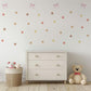 Pink Bow Wall Decals for Girls Bedroom, Neutral Nursery Wall Stickers, Boho Polka Dot Decals, Peel and Stick Nursery Decor